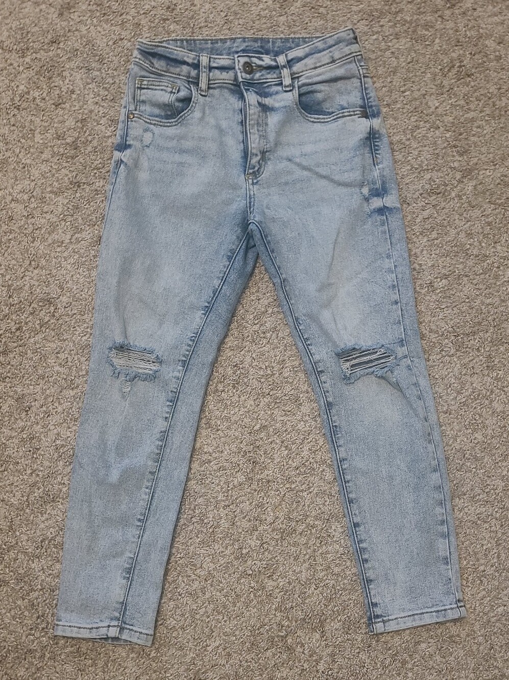 Girls Light Blue Distressed Jeans